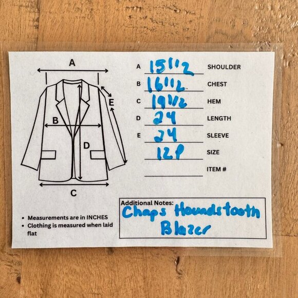 Vintage Chaps Ralph Lauren Petite Linen/Cotton Blend Houndstooth Blazer Brown - Picture 10 of 10